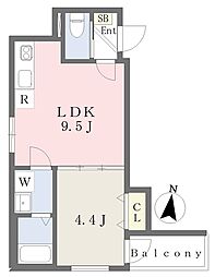クライノート常盤 1LDKの間取図画像