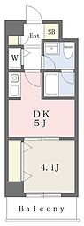 ローレル城東 1DKの間取図画像