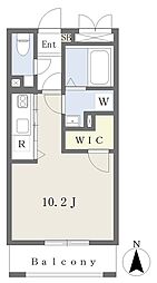 ＡＸＩＡ亀島 2階ワンルームの間取り