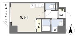 アルバ志賀本通 ワンルームの間取図画像
