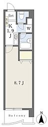 アーバンシティ栄生 1Kの間取図画像