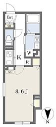 LUORE浄心EAST 1Kの間取図画像