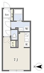 MTM東別院 1Kの間取図画像
