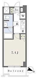 カレント新栄 1Kの間取図画像