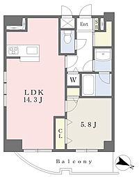 カレント新栄 1LDKの間取図画像