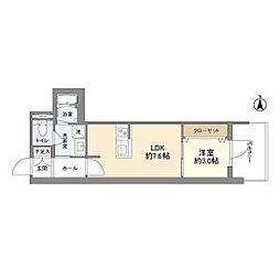 ＲＪＲプレシア南堀江 12階1DKの間取り