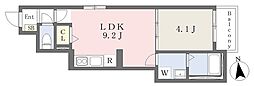Cuore生野東 1LDKの間取図画像