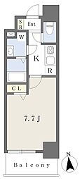 ハートフルスイーツ今里 1Kの間取図画像