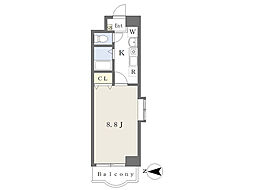 aROOM光町 1Kの間取図画像