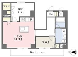 リンクハウス南堀江 1SLDKの間取図画像