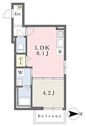 ベルリジエール初芝 1LDKの間取図画像