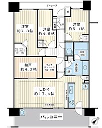 パークホームズ新浦安カーサ・セントリア 3SLDKの間取図画像