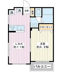 第二金子マンション 1LDKの間取図画像