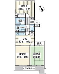 間取図画像 3DK