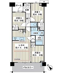 シティテラス南行徳テラスA 3LDKの間取図画像