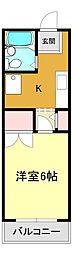 平井ハイツ 1Kの間取図画像