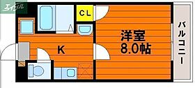 岡山県岡山市北区下中野（賃貸マンション1K・3階・23.00㎡） その2