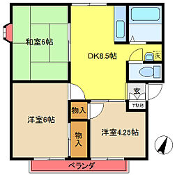 アーバン市原3号館 3DKの間取図画像