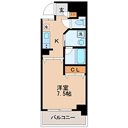 フィットエル仙台一番町 1Kの間取図画像