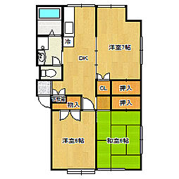 メゾン貝ヶ森1 3DKの間取図画像
