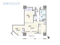 ヴィルヌーブタワー駒沢 2LDKの間取図画像
