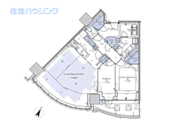 ザ・トヨミタワー マリン&スカイ WEST 2LDKの間取図画像
