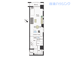 LuxuryApartment文京根津 ワンルームの間取図画像