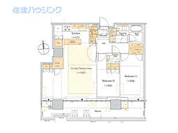 HARUMIFLAGSUNVILLAGET棟 2LDKの間取図画像