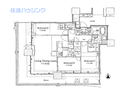 HARUMIFLAGSUNVILLAGET棟 3LDKの間取図画像