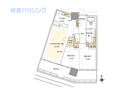 リビオタワー品川 2LDKの間取図画像