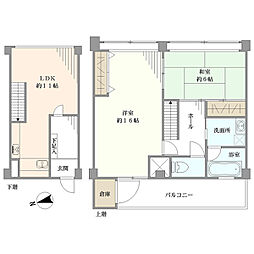代官山コーポラス1号棟 2LDKの間取図画像