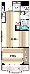 曙橋ハイム鍋倉 1LDKの間取図画像