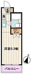 日野旭が丘ハイデンスA ワンルームの間取図画像