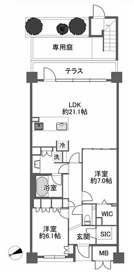 2LDK 間取り