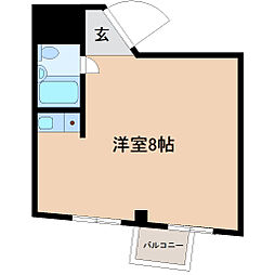 勾当台パークビル ワンルームの間取図画像