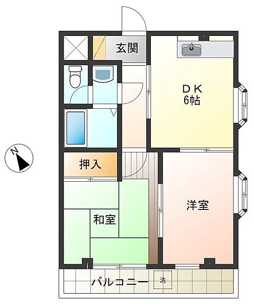 パークヒル ｜東京都府中市宮西町３丁目(賃貸マンション2DK・4階・39.00㎡)の写真 その2