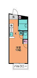 ヴィラージュ台原 ワンルームの間取図画像