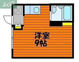カサボニータ ワンルームの間取図画像