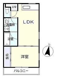 リーブハウス1 1LDKの間取図画像