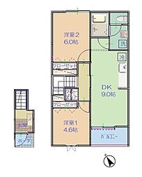 グリーンメゾン 2DKの間取図画像