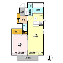 AN・ウィラード 1LDKの間取図画像