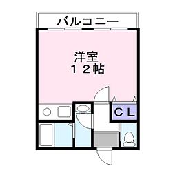 ピュアリティ90 ワンルームの間取図画像