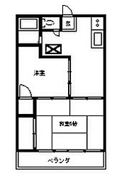 勝田フラワーマンション 2Kの間取図画像