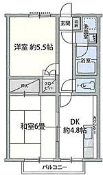 ディア・フラッツ4 2DKの間取図画像