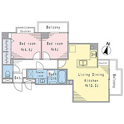 [キッチン] 居室全てが洋室の使い勝手の良い2LDK。住戸のプライバシーも守られやすい角住戸になります。