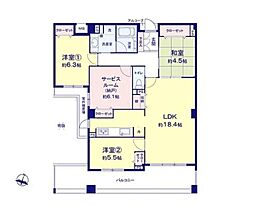 クレストフォルム新百合ヶ丘サウスヒル 3SLDKの間取図画像