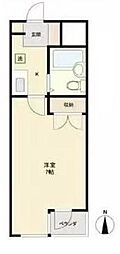コアクレスト藤棚 1Kの間取図画像
