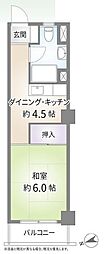 常緑ハイツ 1DKの間取図画像