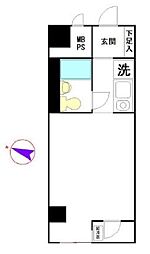 鈴本ビルダイアパレス千歳第2 ワンルームの間取図画像