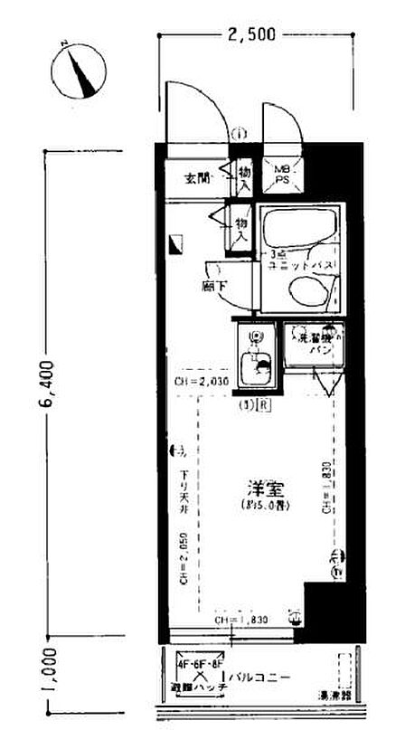 1R 間取り